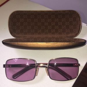 Gucci Rose Colored Sunglasses with Case